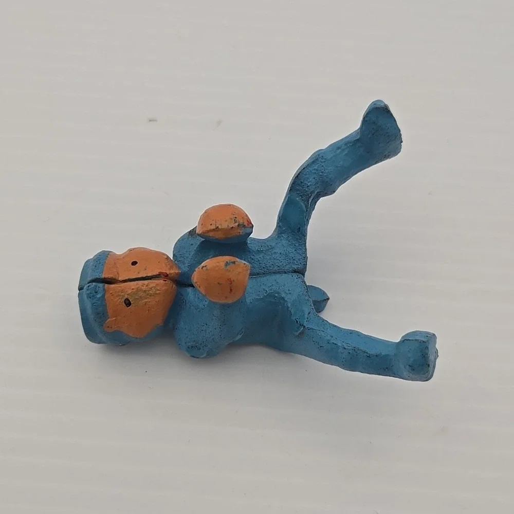 Vtg Cast Iron Horse‎ Drawn Buggy Wagon Carriage Driver - Replacement Blue